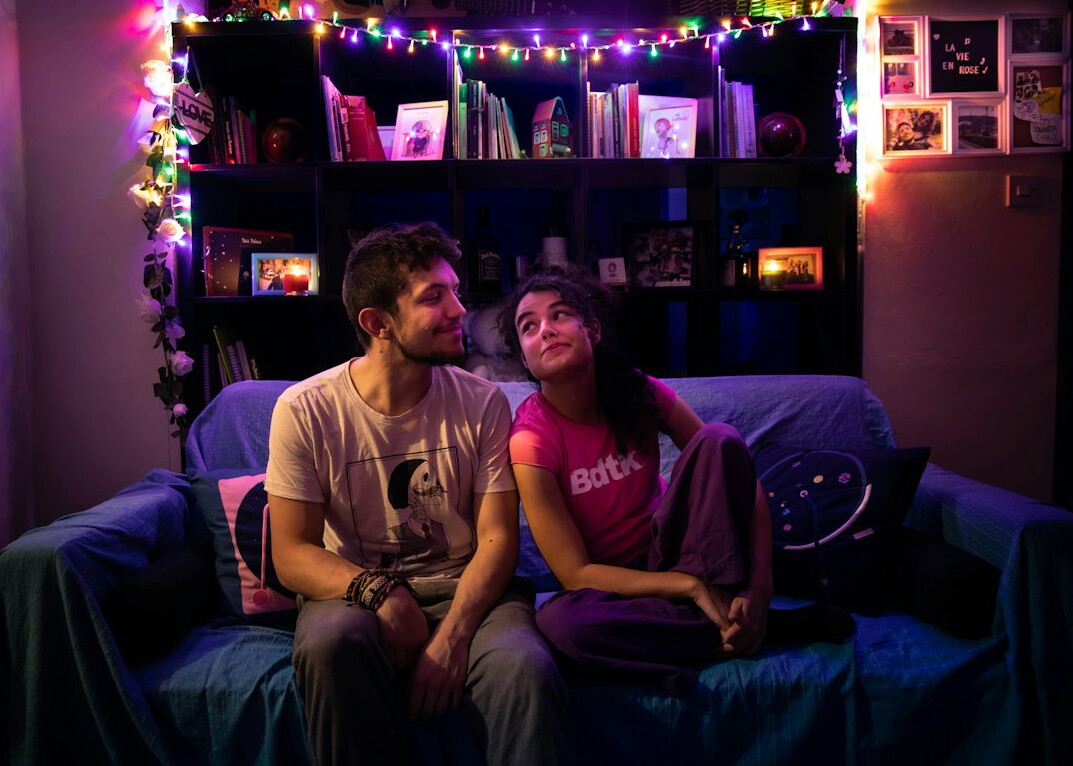 couple arguing in living room